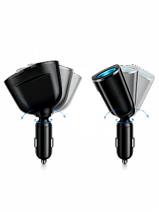 Разветвитель прикуривателя автомобильный на 2 гнезда + 2*USB TDS TS-CAU68A